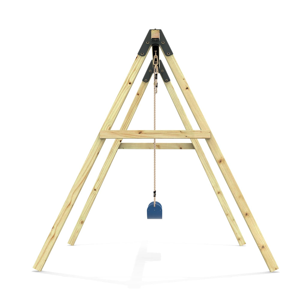 Rebo Glide Wooden Single Swing Set with Swing Seat – Dandelion (Dark Green Baby Swing) | OutdoorToys | Kids Outdoor Wooden Play Equipment for Gardens, Frame & Accessories Included