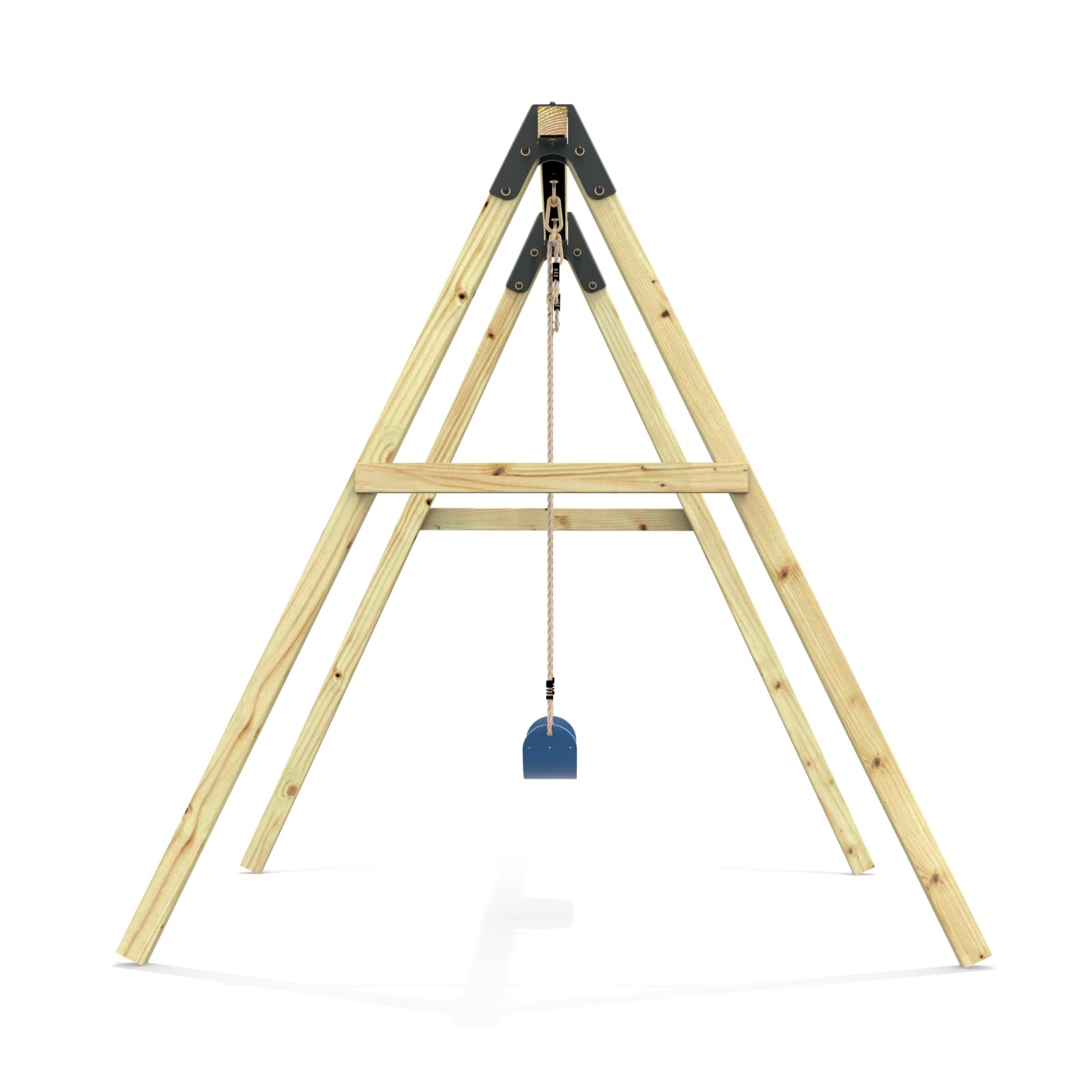 Rebo Glide Wooden Single Swing Set with Swing Seat – Dandelion (Dark Green Baby Swing) | OutdoorToys | Kids Outdoor Wooden Play Equipment for Gardens, Frame & Accessories Included