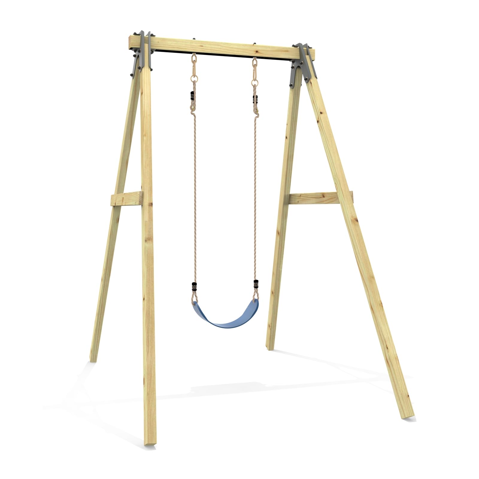 Rebo Glide Wooden Single Swing Set with Swing Seat – Dandelion (Dark Green Baby Swing) | OutdoorToys | Kids Outdoor Wooden Play Equipment for Gardens, Frame & Accessories Included