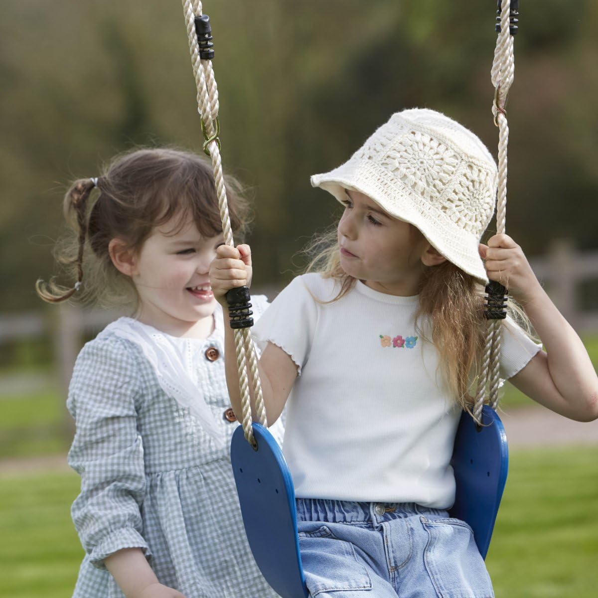 Rebo Glide Wooden Single Swing Set with Swing Seat – Dandelion (Dark Green Baby Swing) | OutdoorToys | Kids Outdoor Wooden Play Equipment for Gardens, Frame & Accessories Included