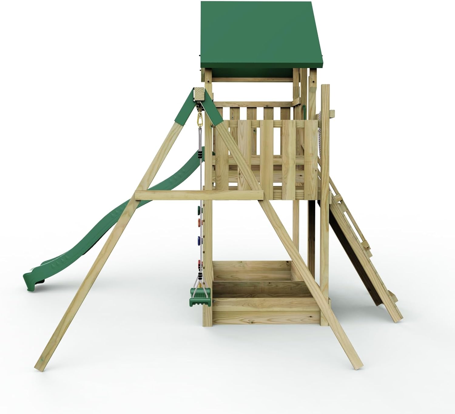 Rebo® Modular Wooden Climbing Frame Adventure Playset - M3 / M4 | OutdoorToys | Kids' Outdoor Wooden Garden Play Equipment, Children's Jungle Gym
