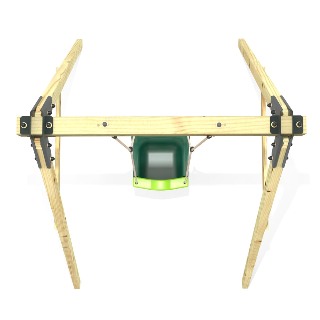 Rebo Glide Wooden Single Swing Set with Swing Seat – Dandelion (Dark Green Baby Swing) | OutdoorToys | Kids Outdoor Wooden Play Equipment for Gardens, Frame & Accessories Included