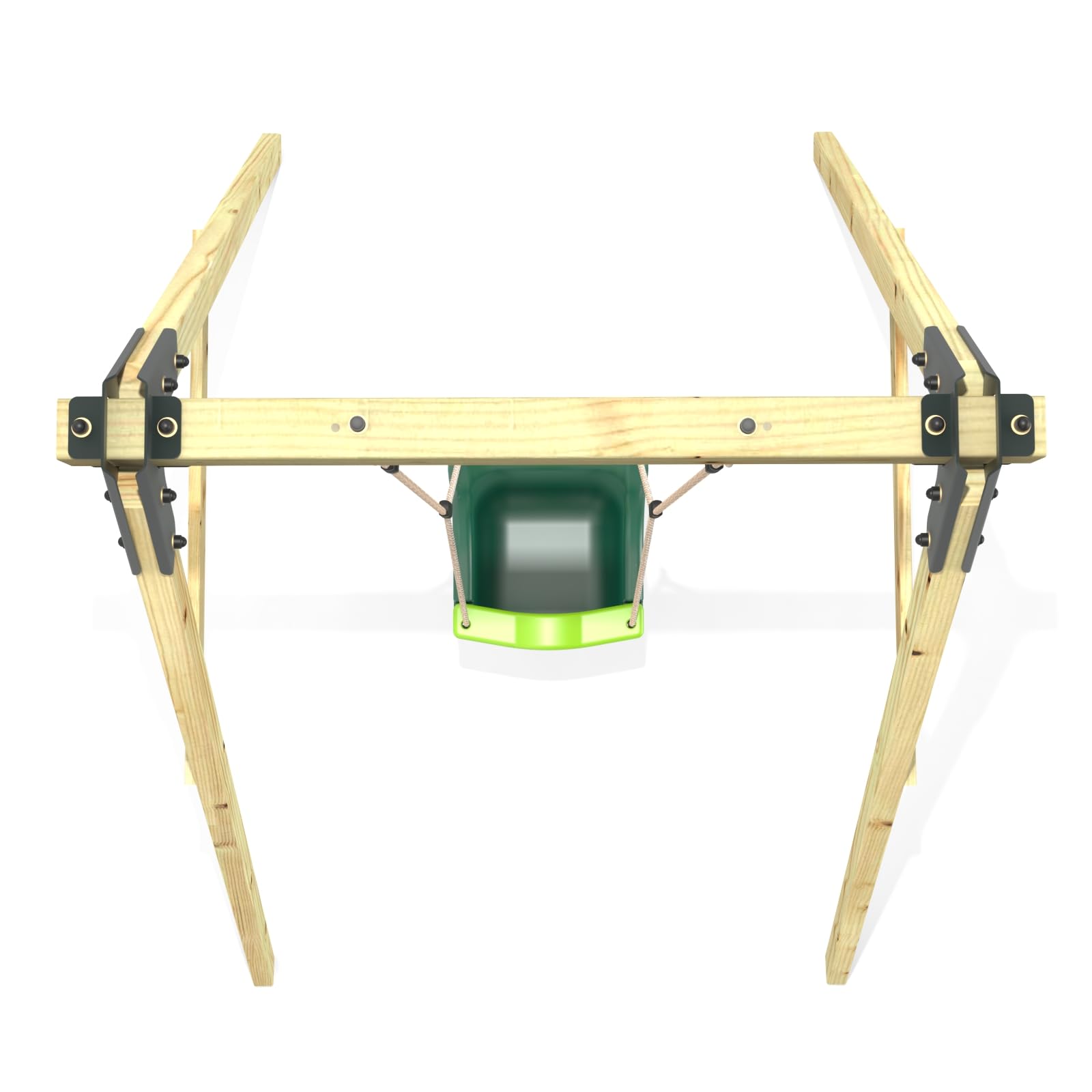 Rebo Glide Wooden Single Swing Set with Swing Seat – Dandelion (Dark Green Baby Swing) | OutdoorToys | Kids Outdoor Wooden Play Equipment for Gardens, Frame & Accessories Included