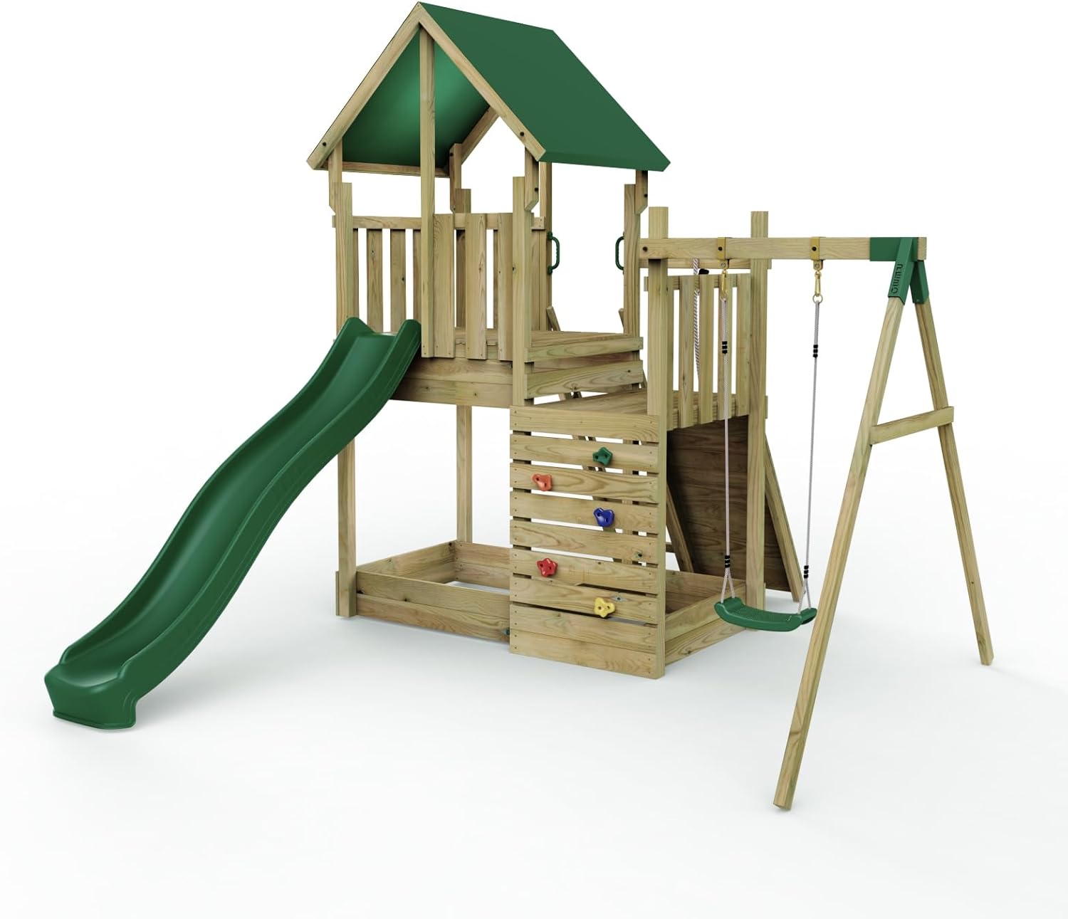 Rebo® Modular Wooden Climbing Frame Adventure Playset - M3 / M4 | OutdoorToys | Kids' Outdoor Wooden Garden Play Equipment, Children's Jungle Gym