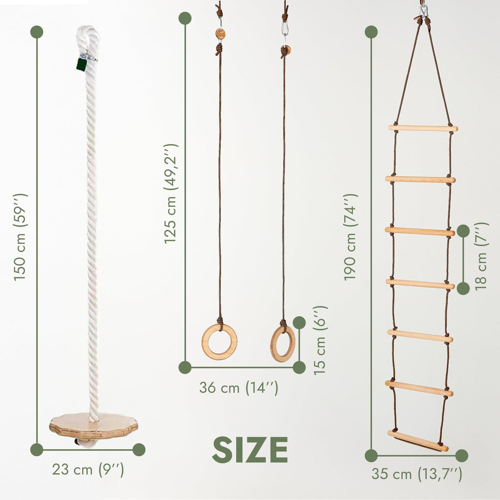 Goodevas 6-in-1 Wooden Swedish Wall & Slide Set - Versatile Indoor Climbing Triangle Set for Children with Ladder, Slide, Monkey Bars - Perfect for 2 to 12 Years Olds