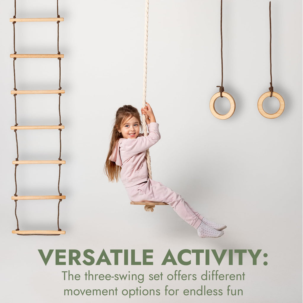 Goodevas 6-in-1 Wooden Swedish Wall & Slide Set - Versatile Indoor Climbing Triangle Set for Children with Ladder, Slide, Monkey Bars - Perfect for 2 to 12 Years Olds