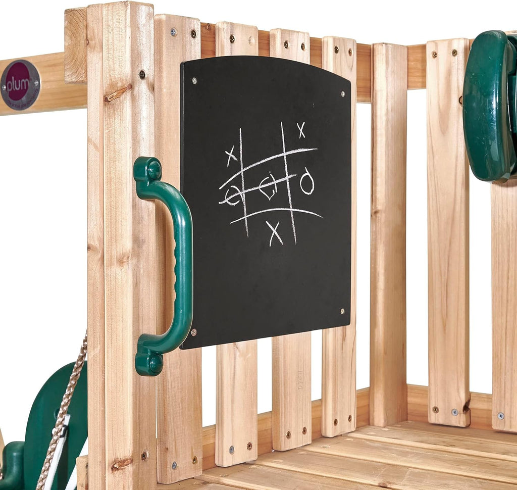 Plum Play Kids Outdoor Junior Activity Centre Swing and Slide Garden Multiplay Set for Climbing - Chalkboard, 4ft Slide, Baby Swing Seat - Children Toddlers 12 Months Plus