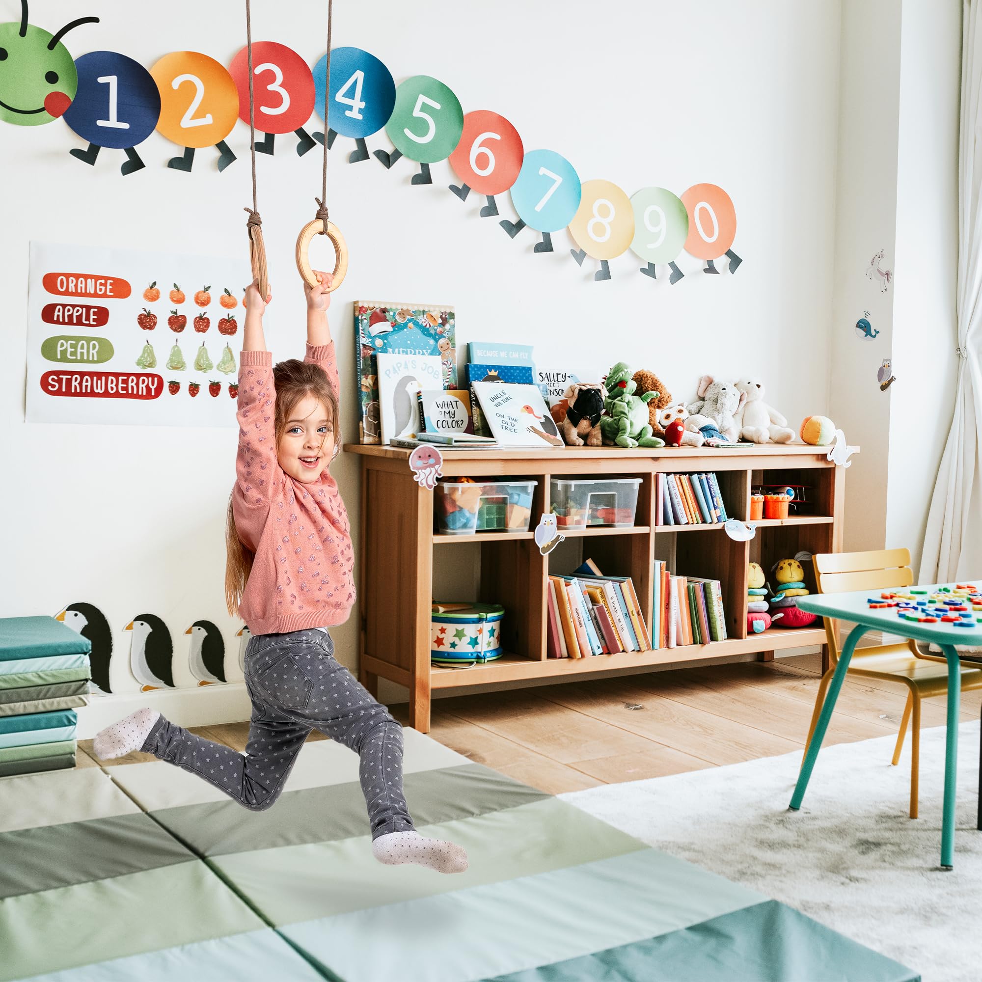 Goodevas 6-in-1 Wooden Swedish Wall & Slide Set - Versatile Indoor Climbing Triangle Set for Children with Ladder, Slide, Monkey Bars - Perfect for 2 to 12 Years Olds